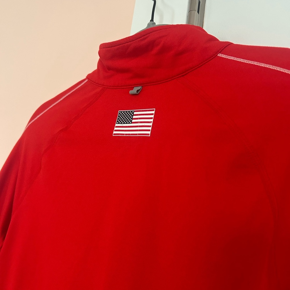 Nike Dri Fit Running Element Red USA Flag 1/4 Zip Pullover Shirt Size Small M - Picture 6 of 6